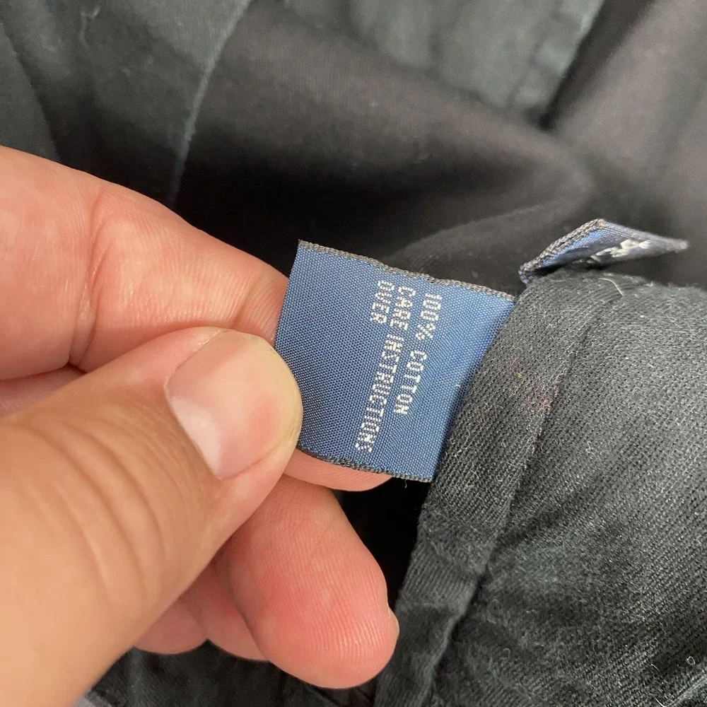 Polo Ralph Lauren Pants Mens 37x31 Navy Chino Adjustable Waist Cotton Casual